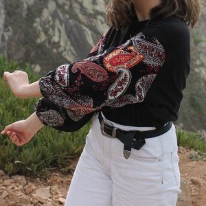 Patterned Sleeve Top